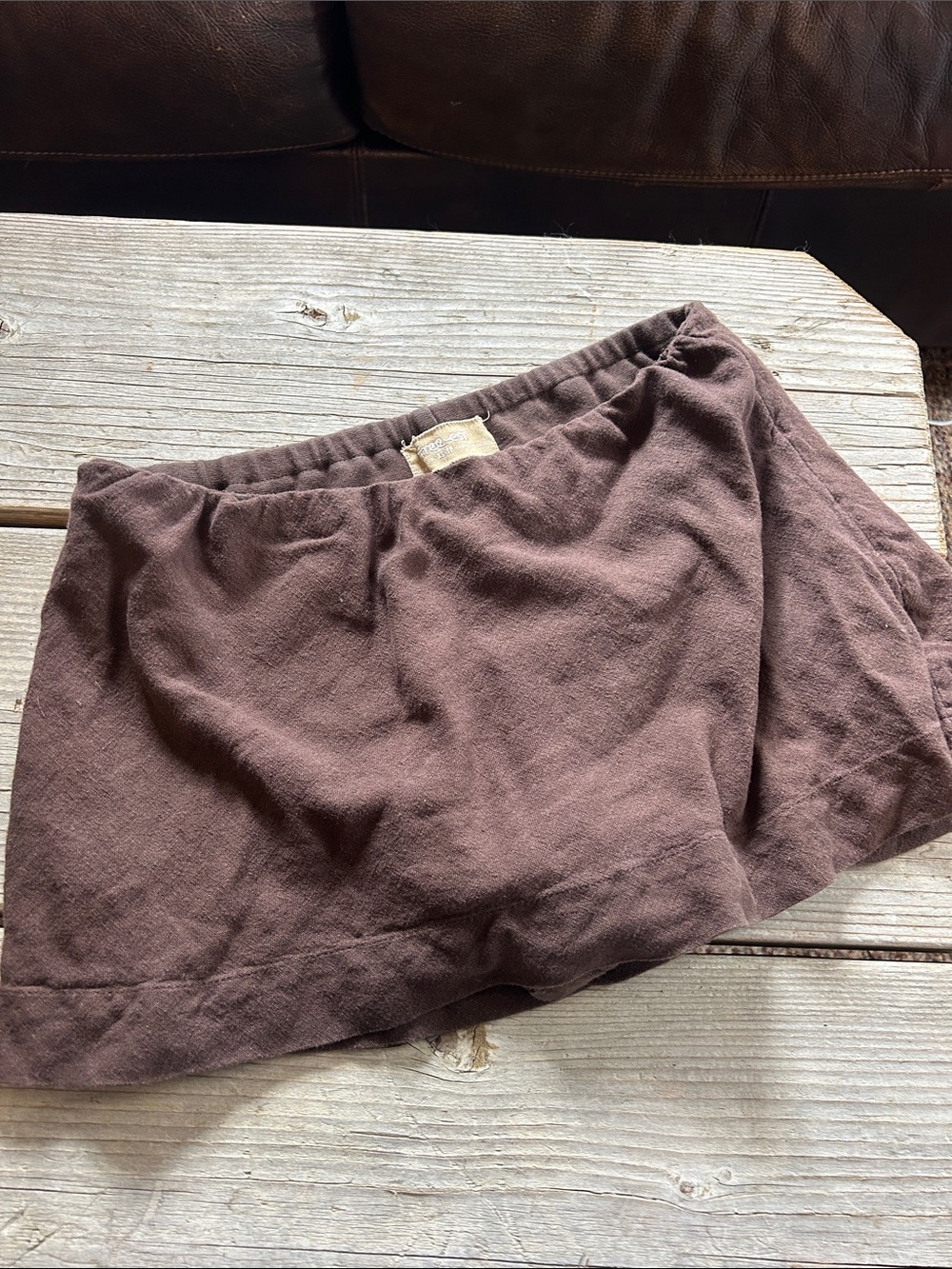 Free People Linen Cotton Mini Skort